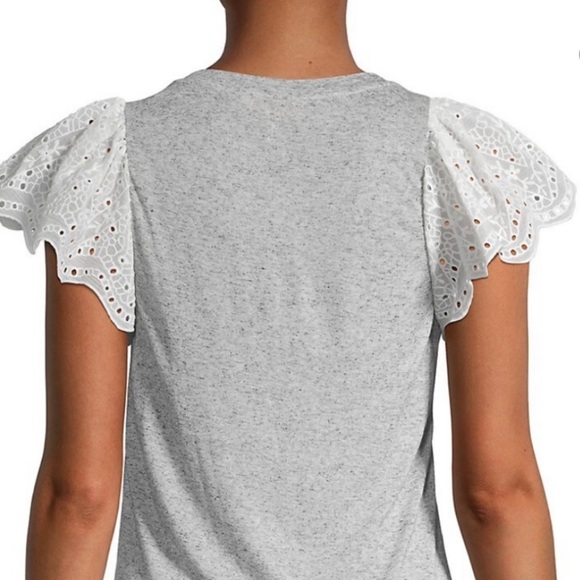 Rebecca Taylor Eyelet Sleeve Tee - Picture 2 of 10